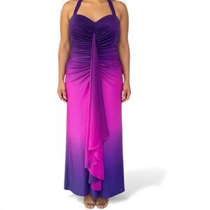 Onyx Nite Formal Dress Cascading Front Ombré 14W